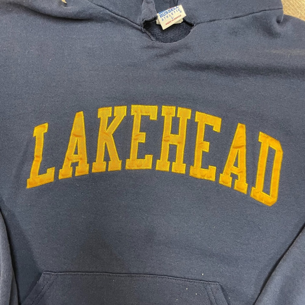vintage lakehead university hoodie men large blue 2000s y2k‎ Toronto Russel - Picture 2 of 9